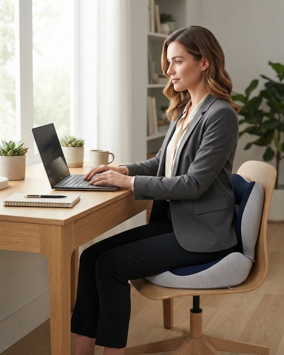 Ergonomisch zitkussen memory foam met zitbeenontlasting