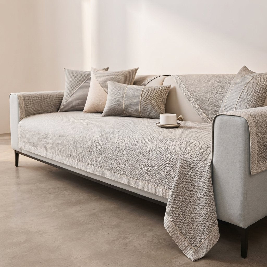 Bankhoes met antislip – ademend, meerdere maten — Lichtgrijs