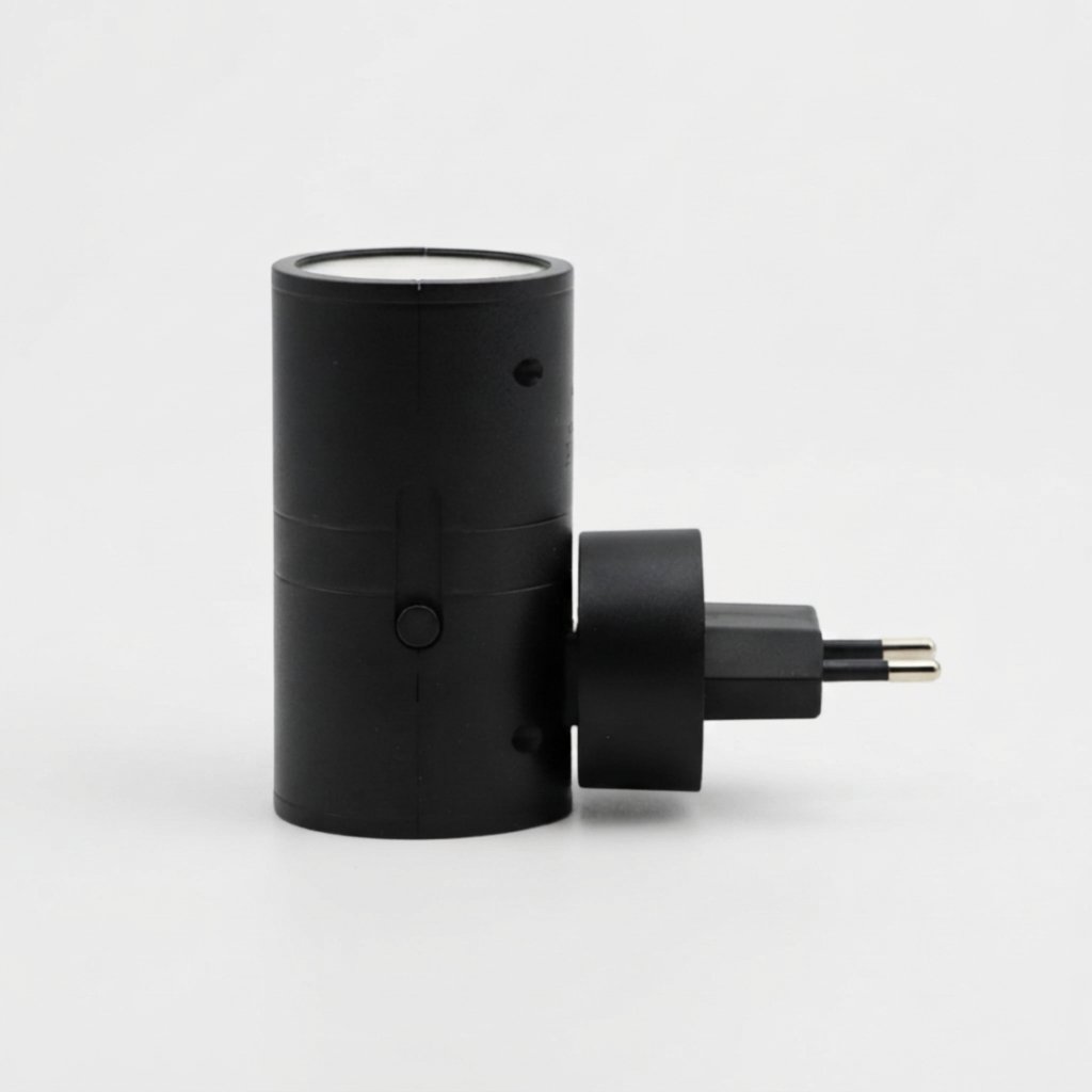 Dimbare stopcontactlamp met dag-nachtsensor – warm wit — Zwart
