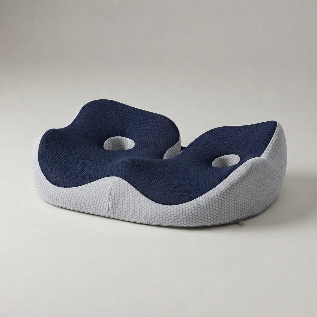 Ergonomisch zitkussen memory foam met zitbeenontlasting — Grijs