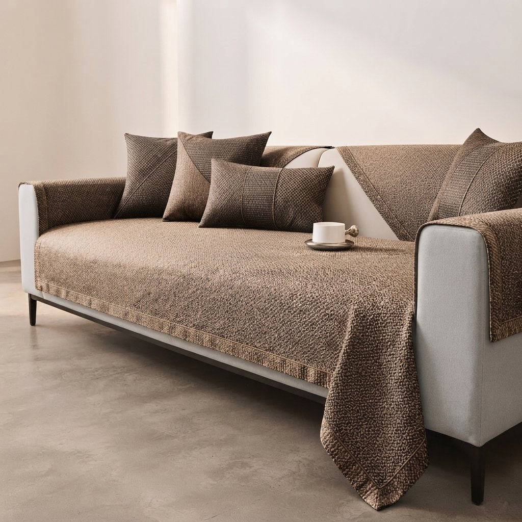 Bankhoes met antislip – ademend, meerdere maten — Lichtbruin