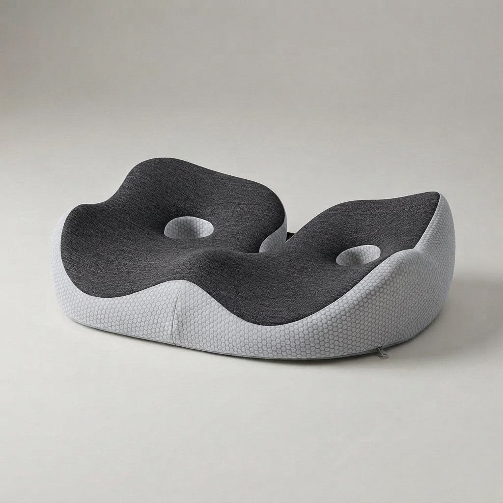 Ergonomisch zitkussen memory foam met zitbeenontlasting — Donkergrijs