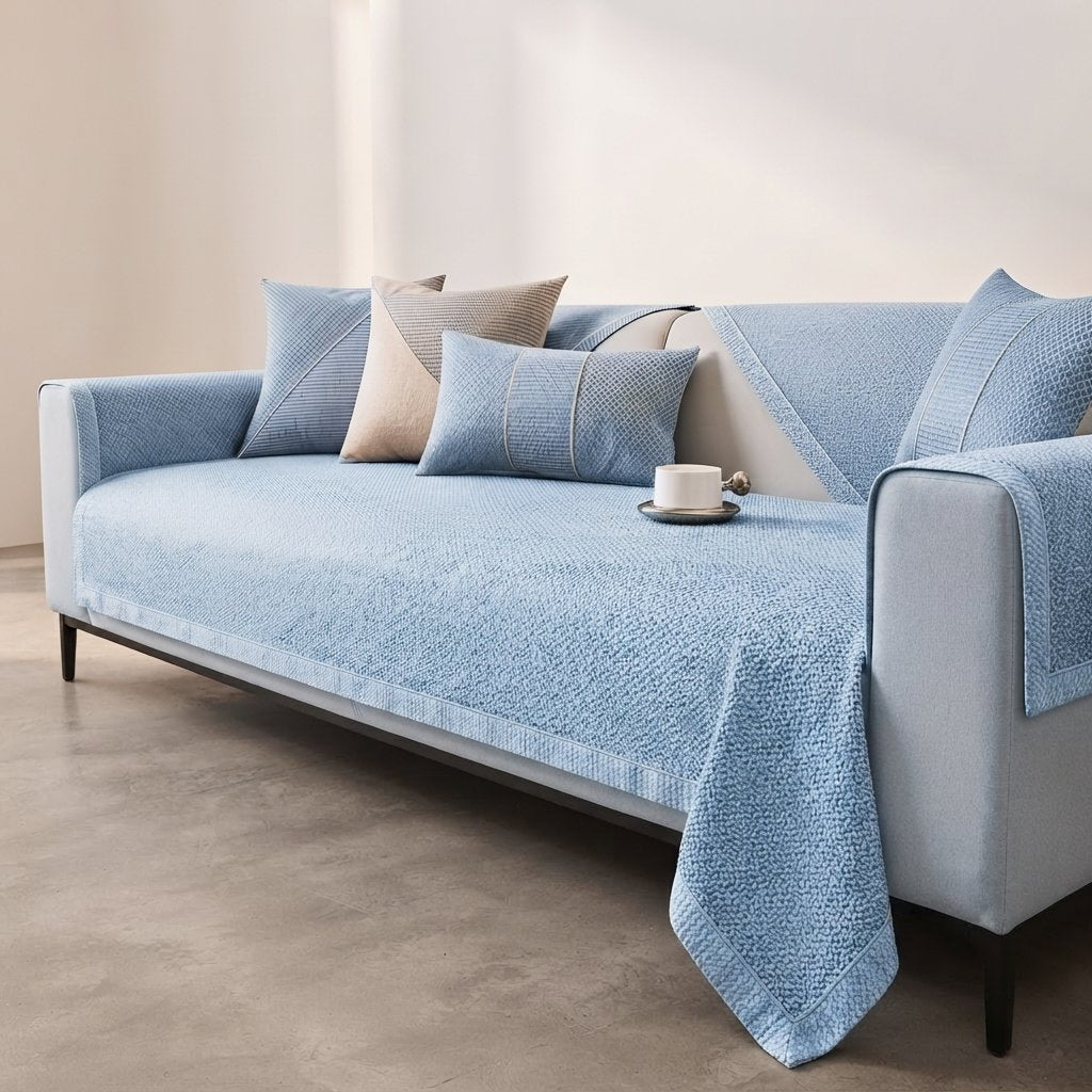 Bankhoes met antislip – ademend, meerdere maten — Lichtblauw